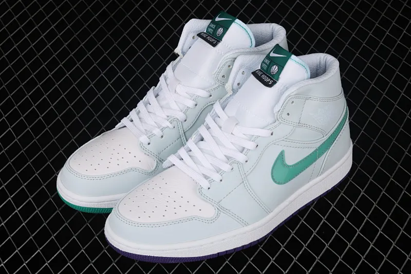 All categories Air Jordan Jordan series basketball shoes Air Jordan 1 High Air Jordan 1 Breathe CenterAJ1 Joe 1 mid-top white green purple mandarin duck CW5853-100